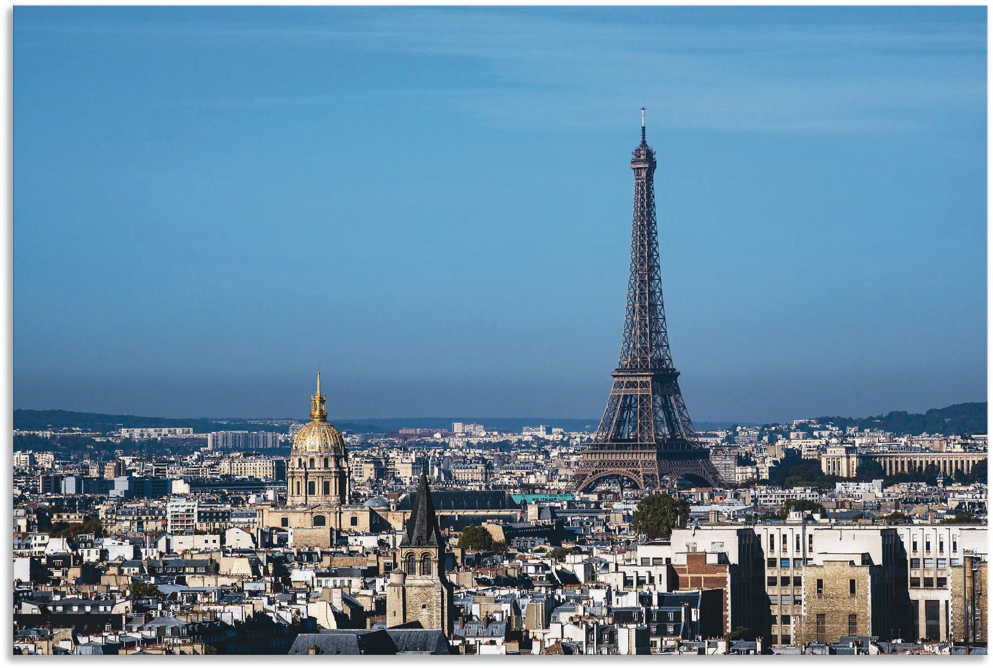 Artland Wandbild Größen oder versch. Eiffelturm Wandaufkleber Leinwandbild, den Paris Poster Blick (1 als in St), auf in Paris, Alubild