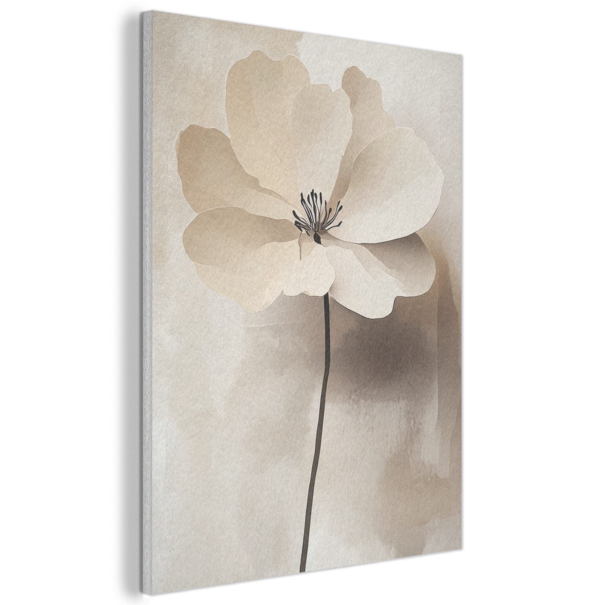 MuchoWow Gemälde Blume - Beige - günstig online kaufen