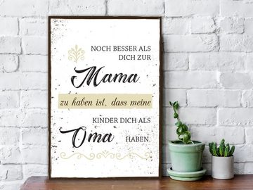 GRAVURZEILE Holzbild mit Spruch - Noch besser Dich als Mama zu haben - Holzschild -, (1 St), Geschenk für Eltern & Großeltern