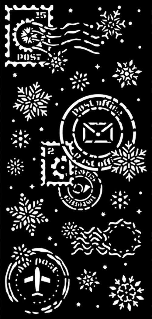 Stamperia Malschablone Schablone Gear up for Christmas - Snowflakes, 12 x 25 cm