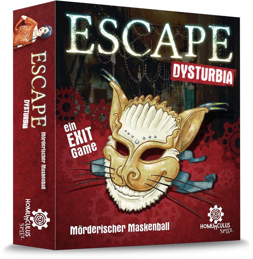Homunculus Verlag Spiel ESCAPE Dysturbia: Mörderischer Maskenball