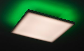 Rabalux LED Deckenspots "Faramir" Kunststoff, weiß, quadratisch, Einbau, 18W, rgb, 1400lm, dimmbar mit Leuchtmittel Dimmart: mit Fernbedienung batteriebetrieben mit Memoryfunktion, RGB