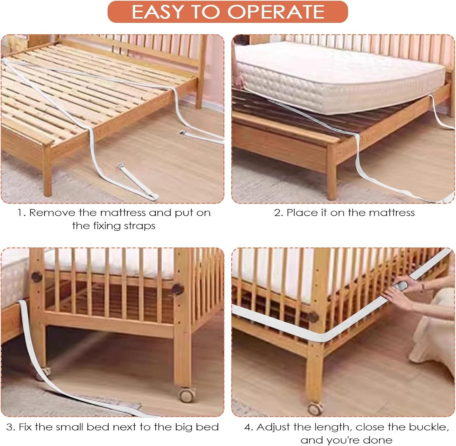 Coonoor Bettnestchen Babybett Zubehör, Gurt für Babybett, Beistellbett Befe günstig online kaufen