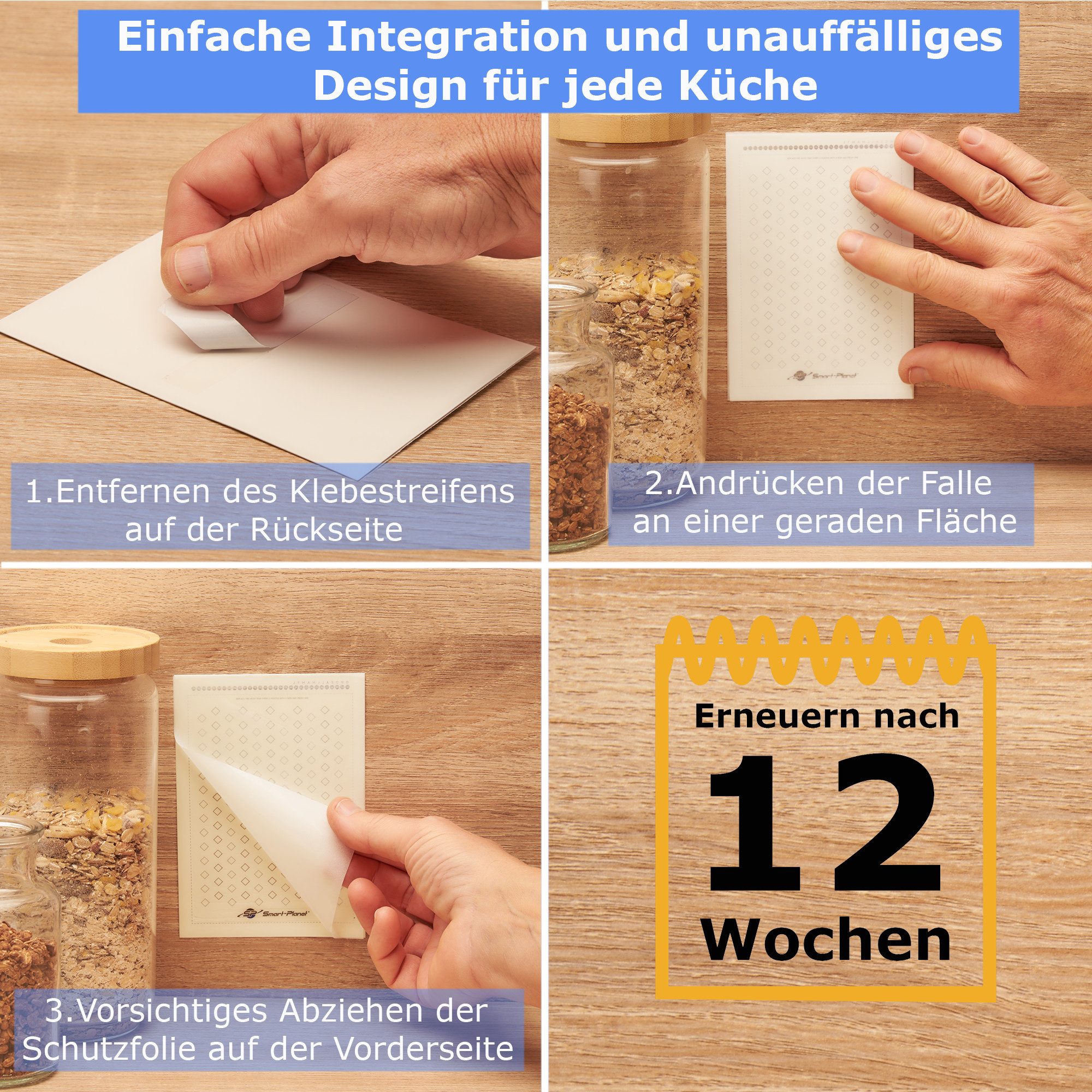 Smart-Planet Schädlingsschutznetz Lebensmittel-Mottenfalle 2,5 Jahres Vorrat, insektizid- und giftfrei (10 St)