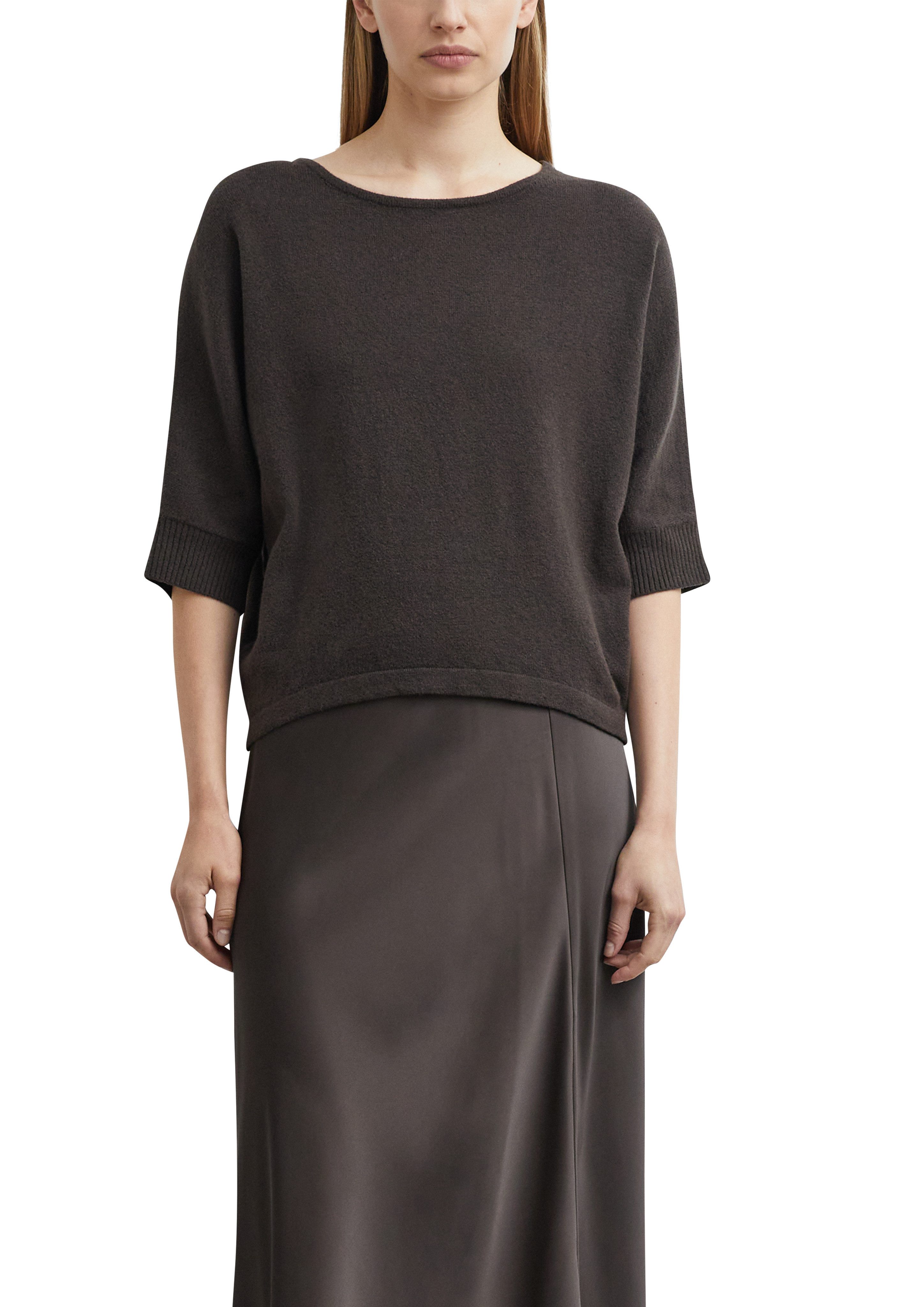 comma Strickpullover Halbarm-Pullover mit Stretch