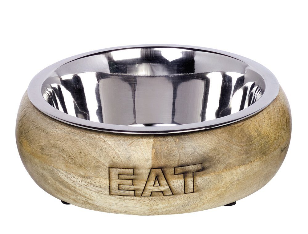 Nobby Napf Eat, Edelstahlnapf, mit Holzring