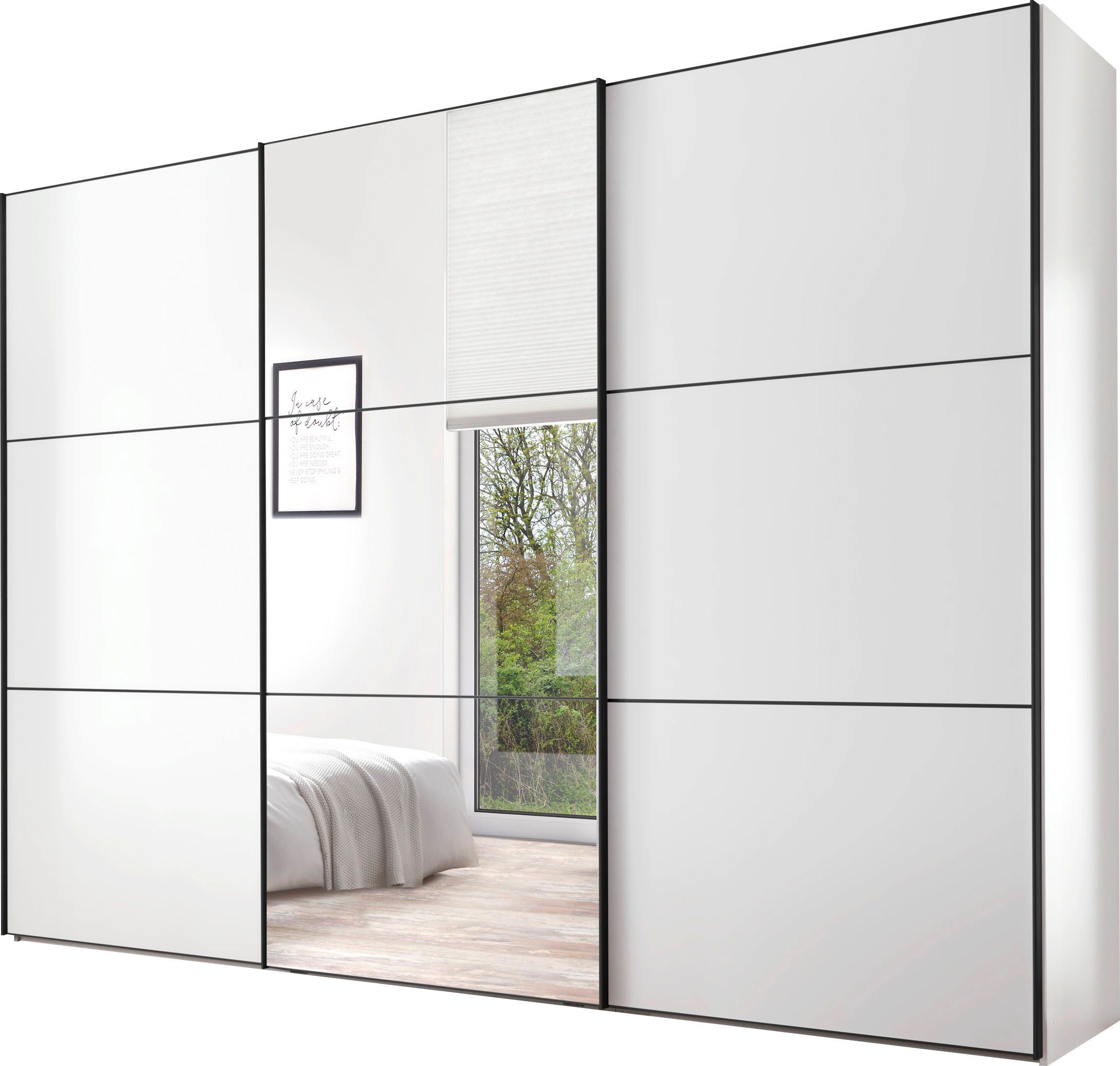 STAUD Schwebetürenschrank Includo, Made in Germany Mit Spiegeltüre und vier verschiedenen Ausstattungsvarianten