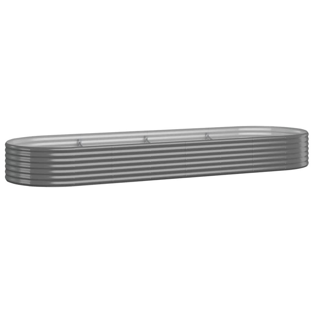 vidaXL Hochbeet Hochbeet Verzinkter Stahl 322x100x36 cm Grau (1 St)