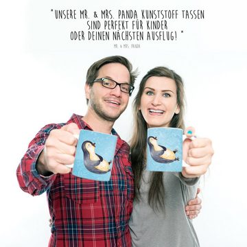 Mr. & Mrs. Panda Kinderbecher Pinguin lachend - Eisblau - Geschenk, Humor, Kaffeetasse, Fröhlich, O, Kunststoff