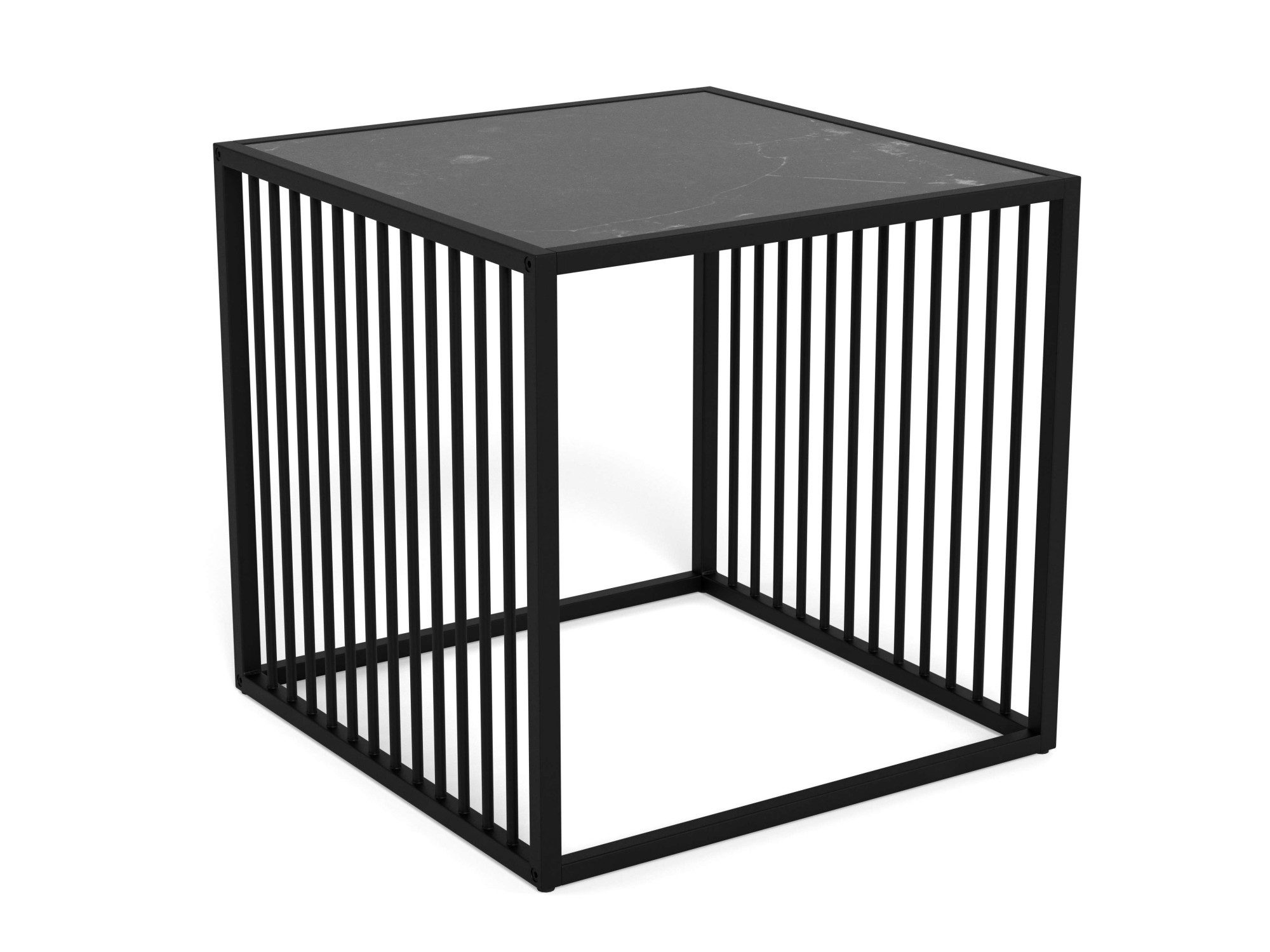 ACTONA GROUP Beistelltisch Kaffeetisch, Beistelltisch, Ecktisch, Tischplatte Izmir schwarz, Maße 40x40x40cm