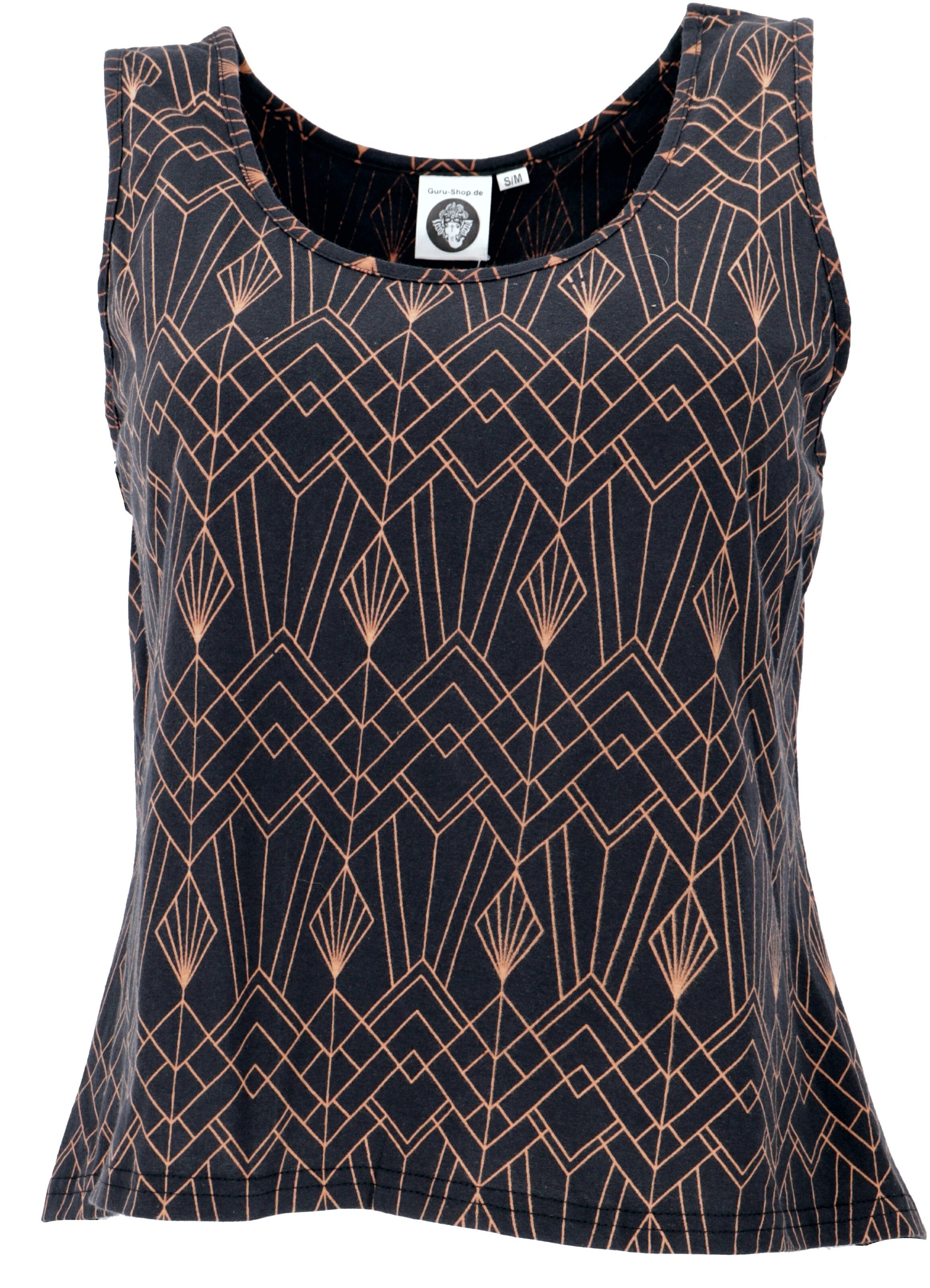 Guru-Shop T-Shirt Rückenfreies Tank Top, Goa Festivaltop - Modell 3 Festival, Ethno Style, Retro, alternative Bekleidung