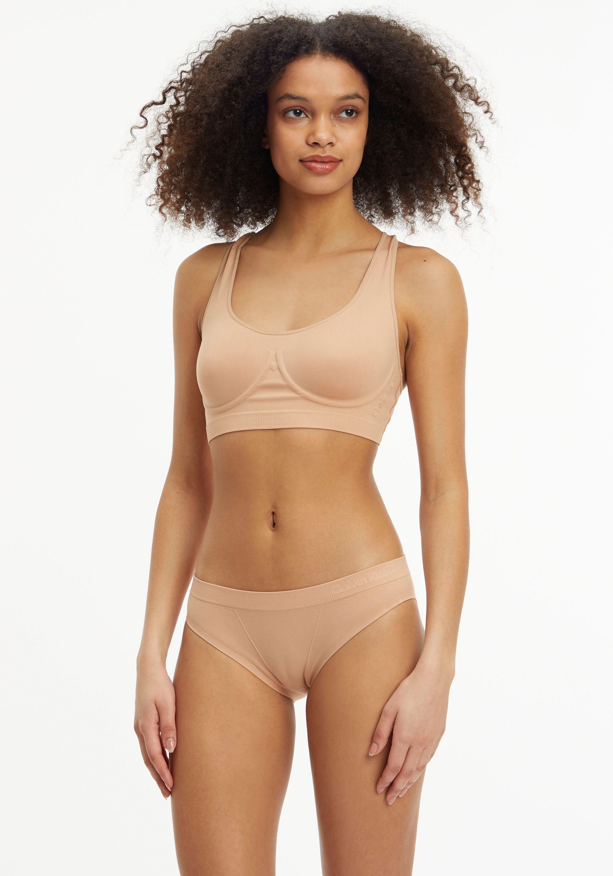 Calvin feinem Bikinislip mit Underwear Klein Rippbund BIKINI beige