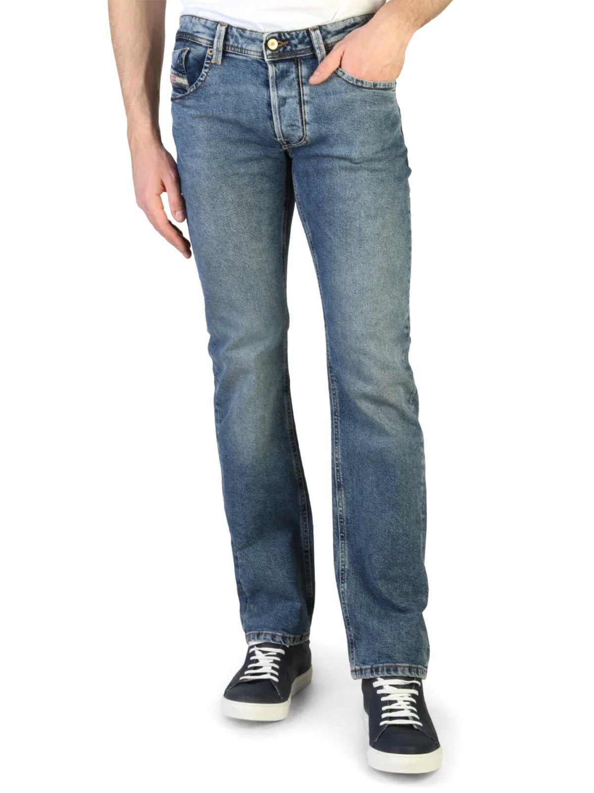 Diesel Regular-fit-Jeans Straight Stretch Hose Hell Blau - Larkee RM011