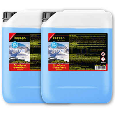 ABACUS Scheibenfrostschutz bis -70 °C Scheibenfrostschutz Konzentrat Frostschutzmittel, 10 l, Sicher für alle Materialien, Lacke & Dichtungen, Wirkt bis -70 °C, Reinigt ohne zu schmieren