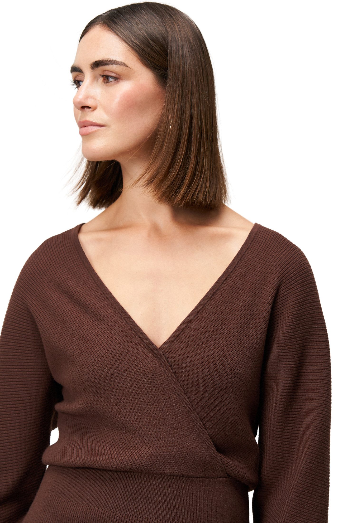 Zero Strickkleid Damen mit Wickeloptik Wickeldesign