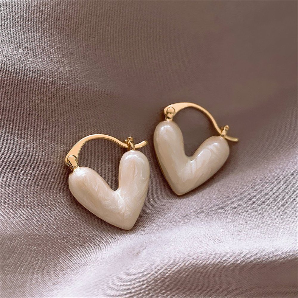 Ohrstecker Paar Ohrstecker Paar minimalistische Herz-Ohrringe,hochwertige Rouemi