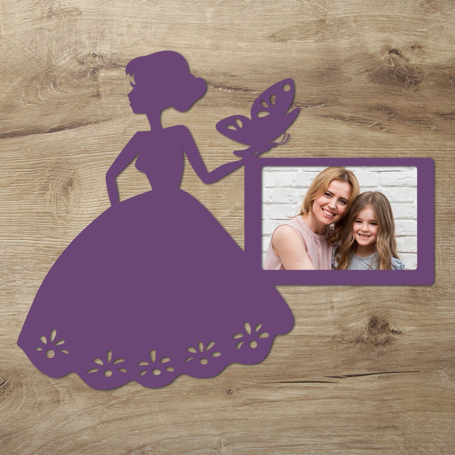 Namofactur Рамки Mädchen mit Schmetterling Holz Fotorahmen, Рамки Kinderzimmer, für 1 Bilder, Made in Germany