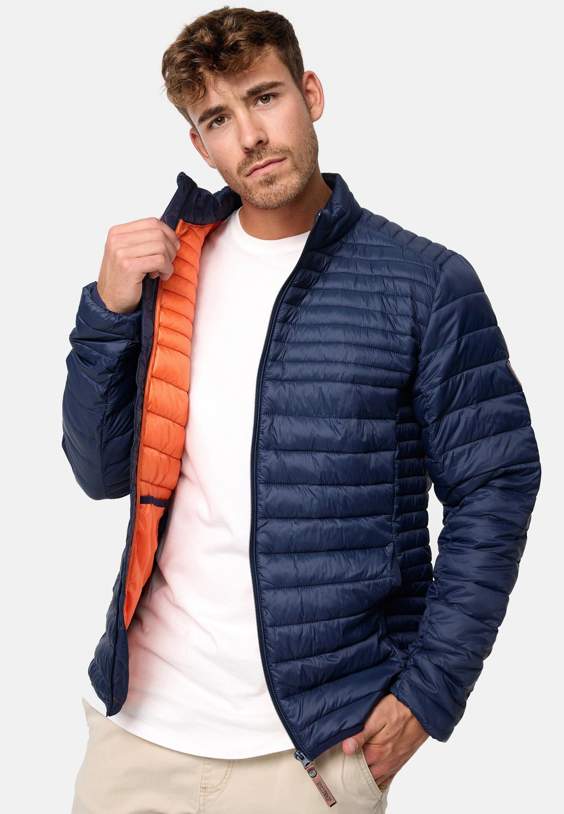 Indicode Steppjacke Herren Islington Herrenjacke Daunen-Optik Steppjacke mit Stehkragen