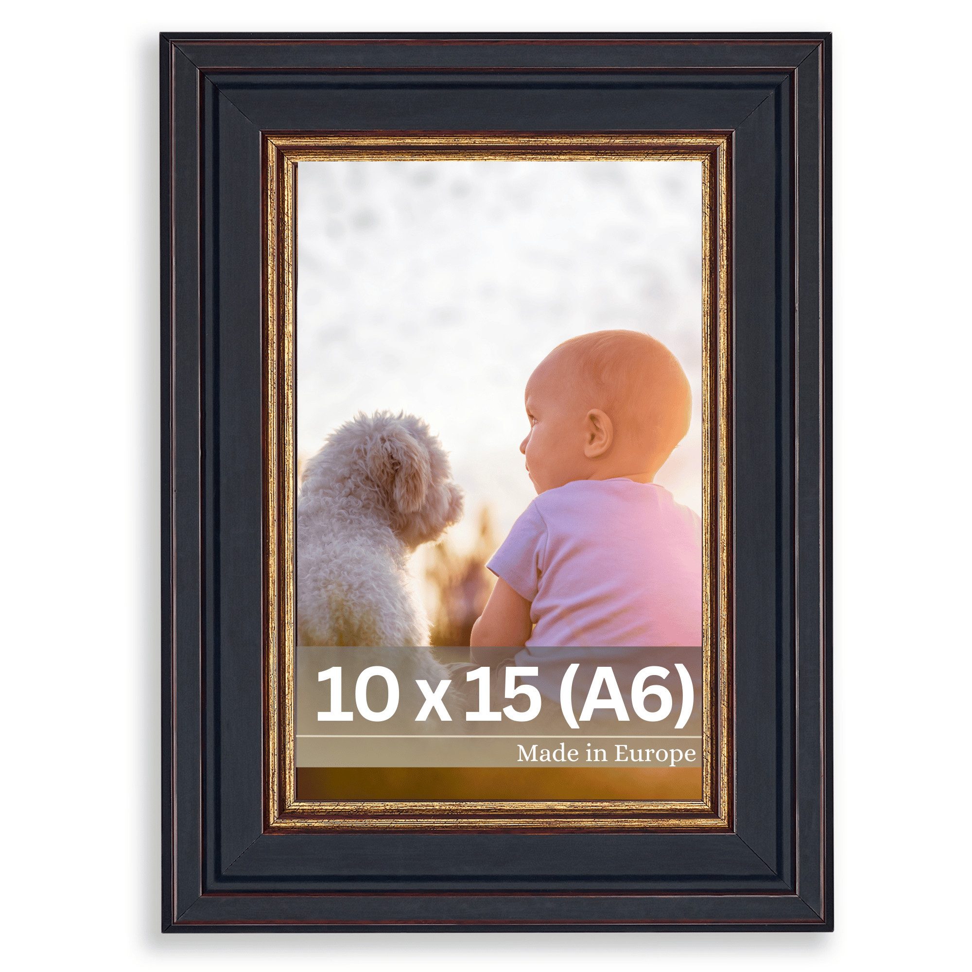 Victor (Zenith) Bilderrahmen Goya, Bilderrahmen Schwarz Gold 10x15 cm, Bild günstig online kaufen