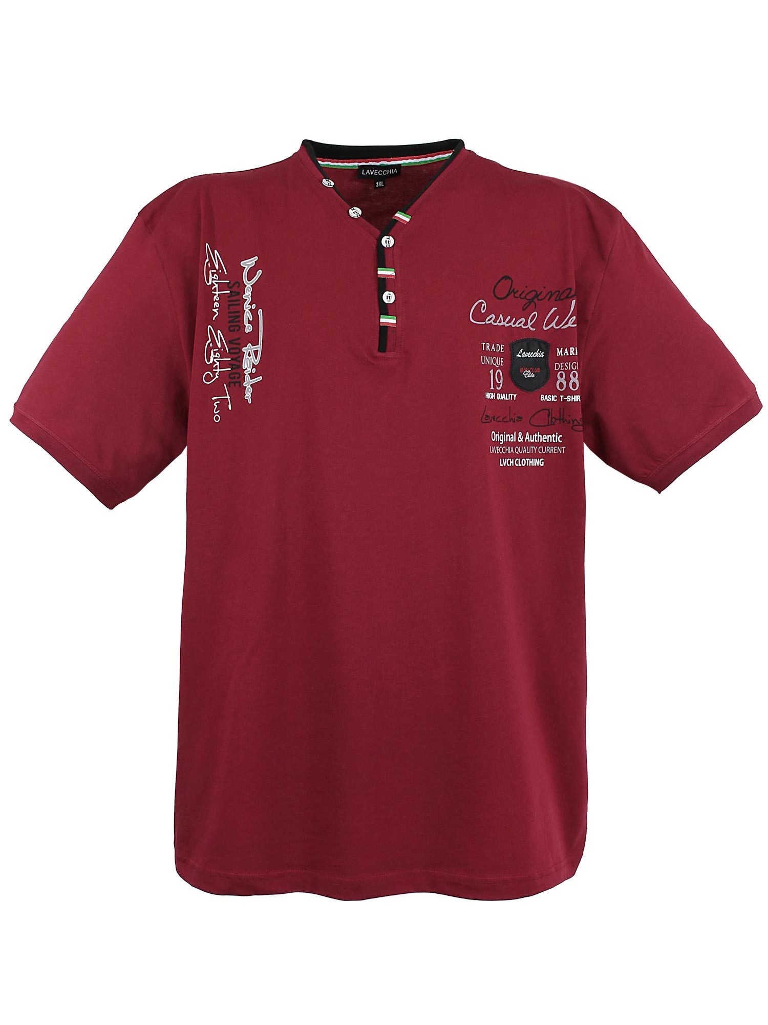 Lavecchia T-Shirt Lavecchia Herren T-Shirt LV-2042 Bordeaux 3XL Herrenshirt günstig online kaufen