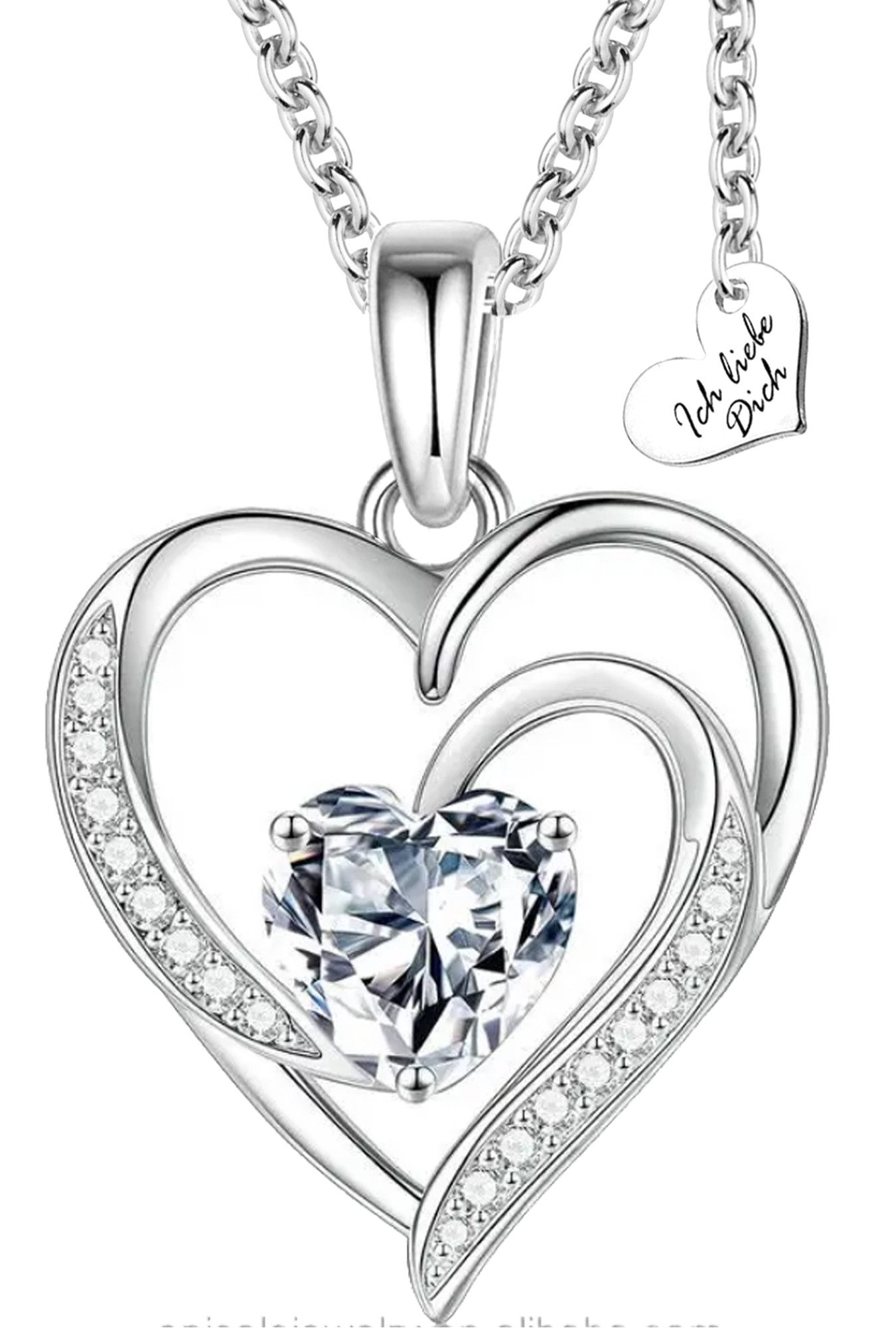 Limana Kette mit Anhänger Herzkette 925 Silber Kette Herz Silberkette Damen günstig online kaufen