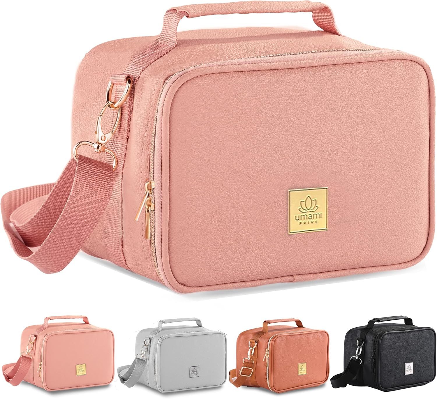 UMAMI Kühltasche 4L, Lunchbag für Arbeit, Reisen, Büro, Picknick, Mini-Lunchbag Isoliert aus veganem Leder, Faltbare Lunchtasche