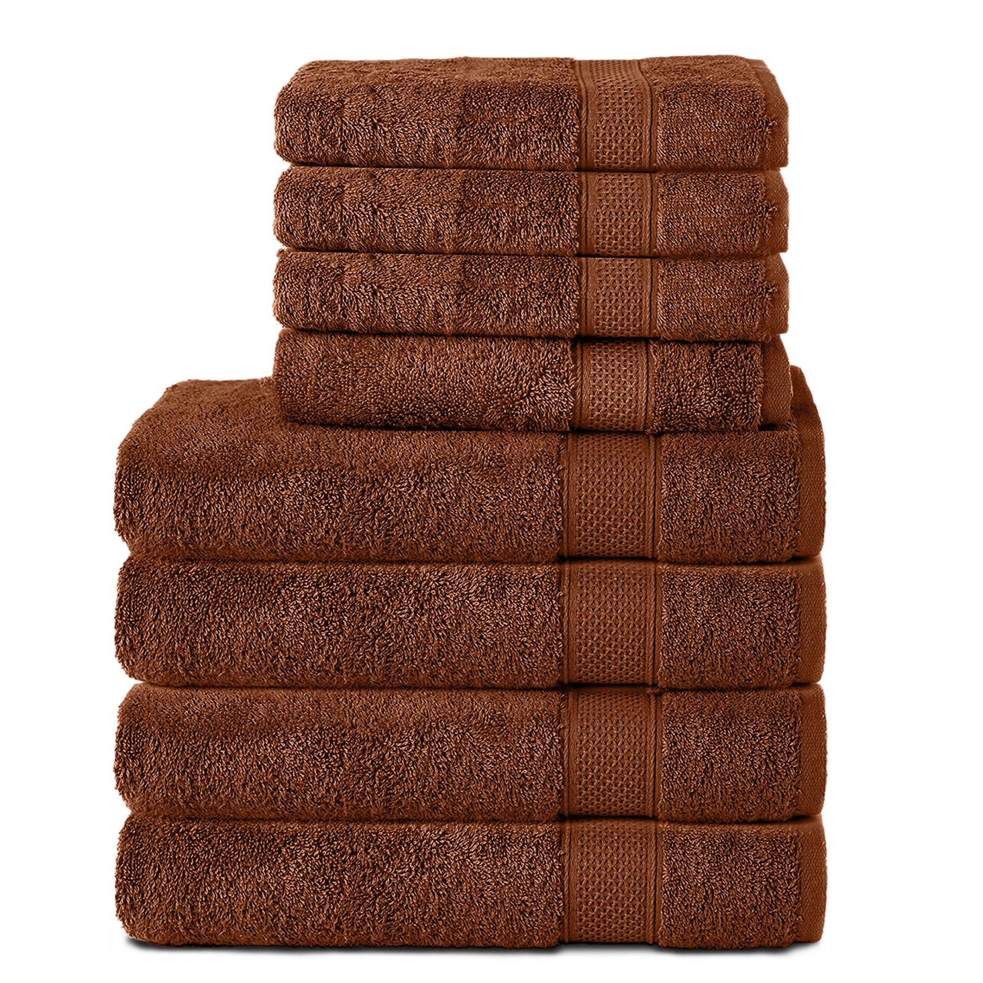 Komfortec Handtuch Set aus 100% Baumwolle, 4 Handtücher 50x100 cm und 4 Badetücher 70x140 cm, Frottee (Packung, 8-St), Duschtücher & Badehandtuch, Weich, Towel, Groß