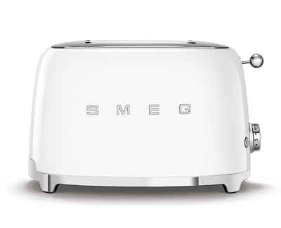 Smeg Toaster SMEG Toaster 2-Schlitz-2-Scheiben-Toaster Kompakt Auswahl Farbe TSF01 Auswahl : Weiß TSF01WHEU