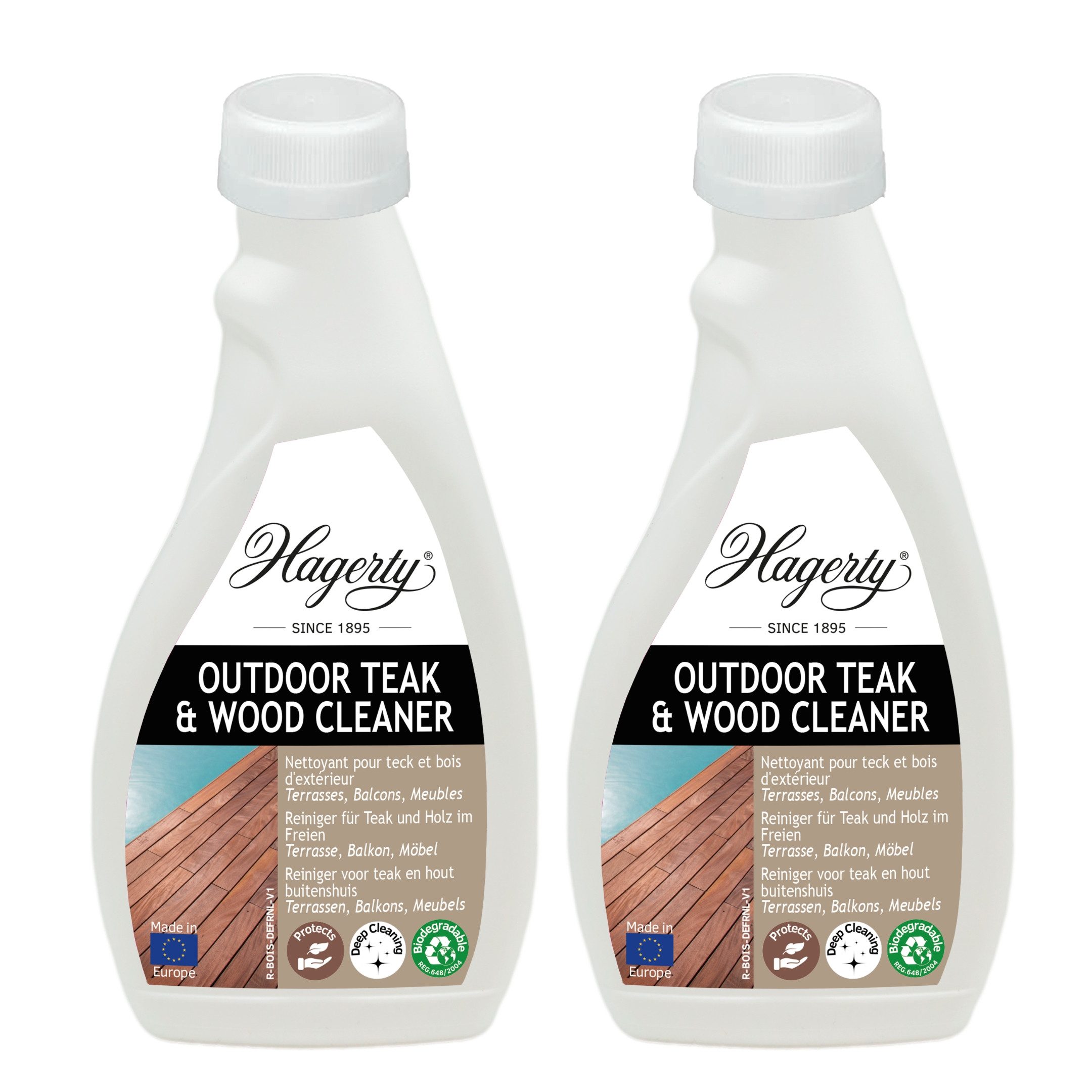 Hagerty Set 2x Teak & Außenholz Reiniger für Matte Optik I 500ml Konzentrat Holzreiniger