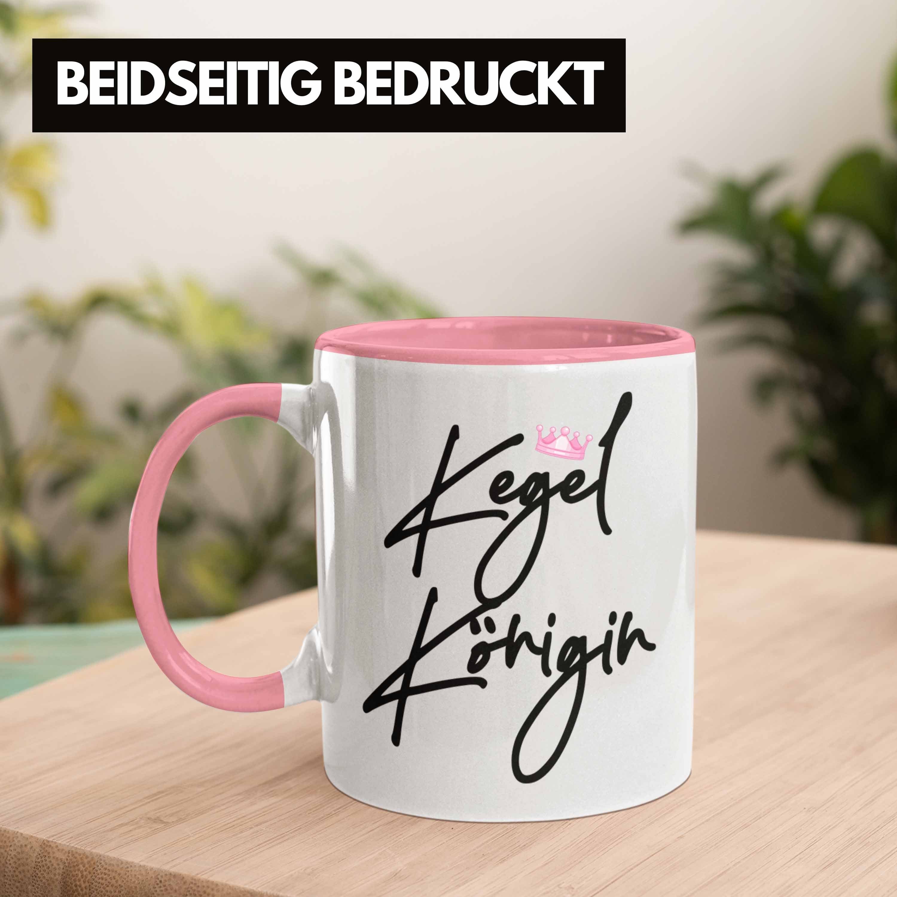 Tasse Kegel Rosa Trendation Frauen Geschenk Tasse Kegelklub Königin