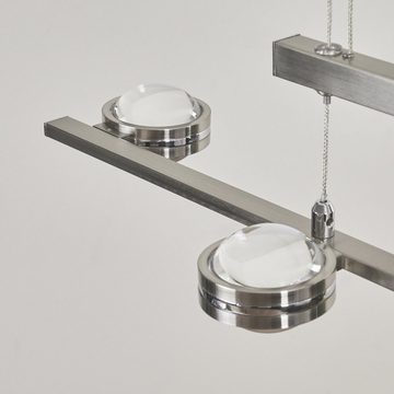 hofstein Pendelleuchte »Ceregate« moderne Pendellampe aus Metall/Glas in Nickel-matt/Klar, 3000 Kelvin, Hängelampe höhenverstellbar auf max. 150cm, 1344 Lumen, 17, 6 Watt