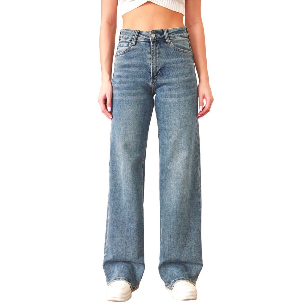 Ital-Design Stretch-Jeans Stylische Damenschuhe mit Komfort für Alltag und Freizeit (90727807) Used-Look Stretch High Waist Jeans in Blau – Bild 2 von 5