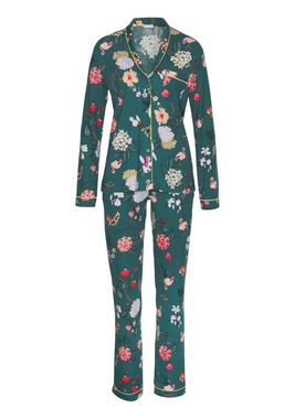 LASCANA Pyjama (Set, 2 tlg) mit elegantem Blumenmuster