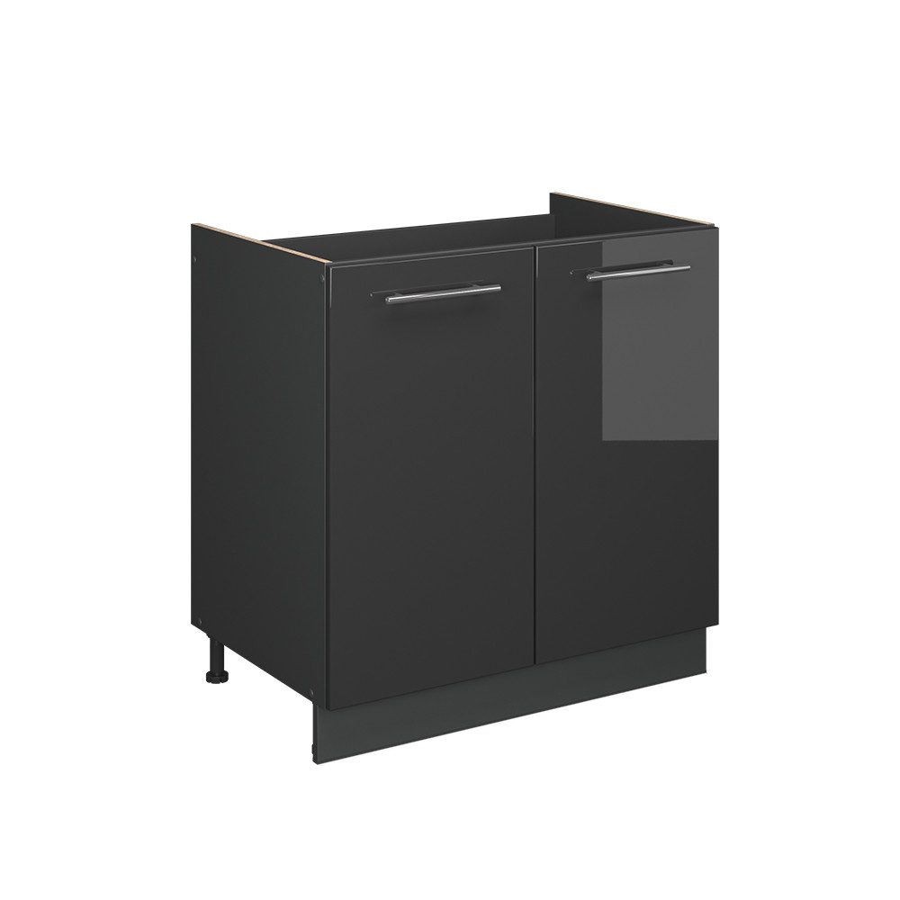 Vicco Unterschrank Fame-Line, Anthrazit Hochglanz/Anthrazit, 80 cm ohne Arbeitsplatte (1-St)