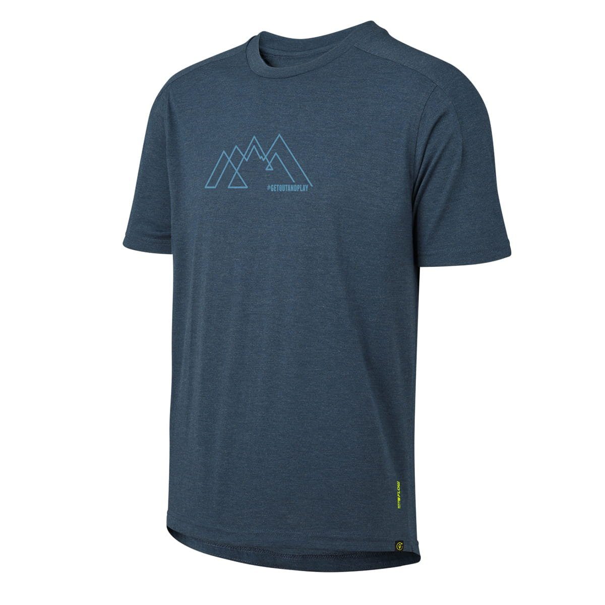 KM- Blau T-Shirts iXS Mountainlogo T-Shirt Flow T-Shirt - (1-tlg) Tech Marineblau IXS