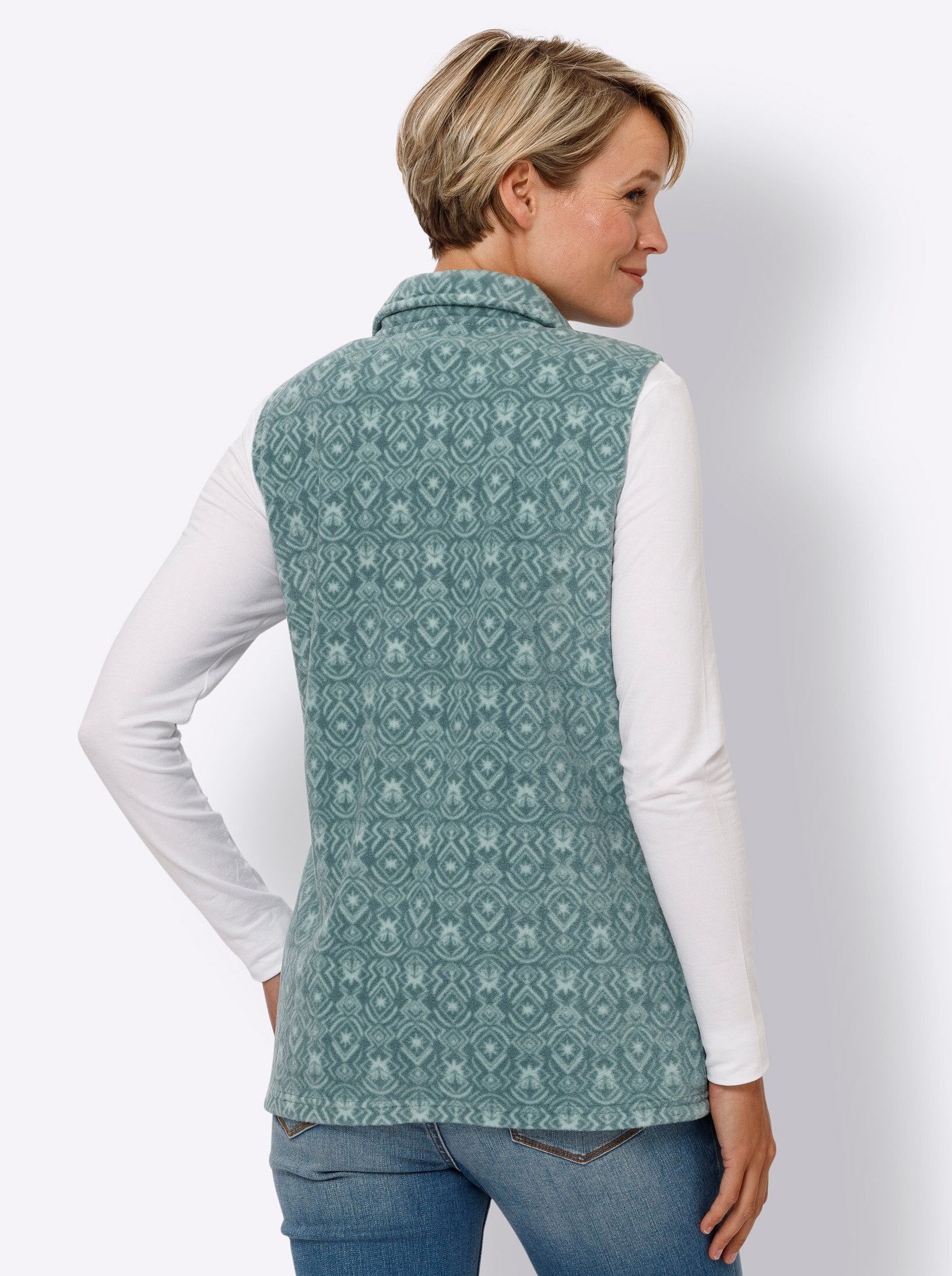 Sieh an! Fleeceweste Fleece-Weste Länge ca. 70 cm günstig online kaufen