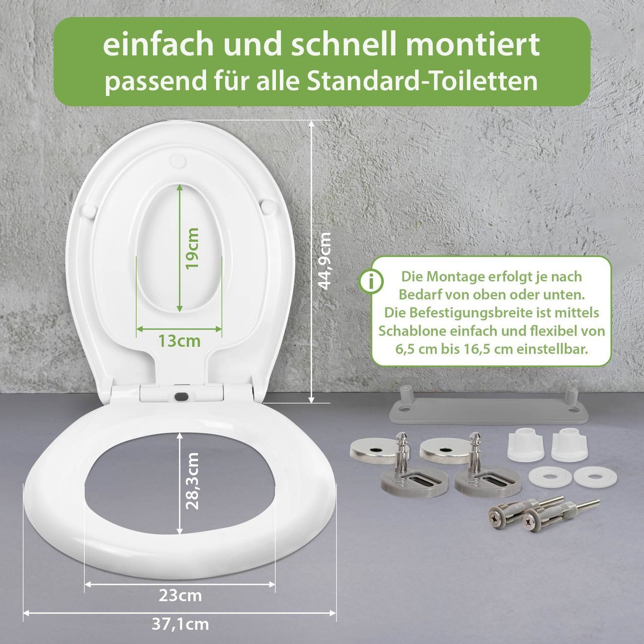 banjado WC-Sitz mit Kindersitz Motiv Seifenblasen (mit Kindersitz, integrierte Scharniere), 44,9 x 37,1 x 5 cm