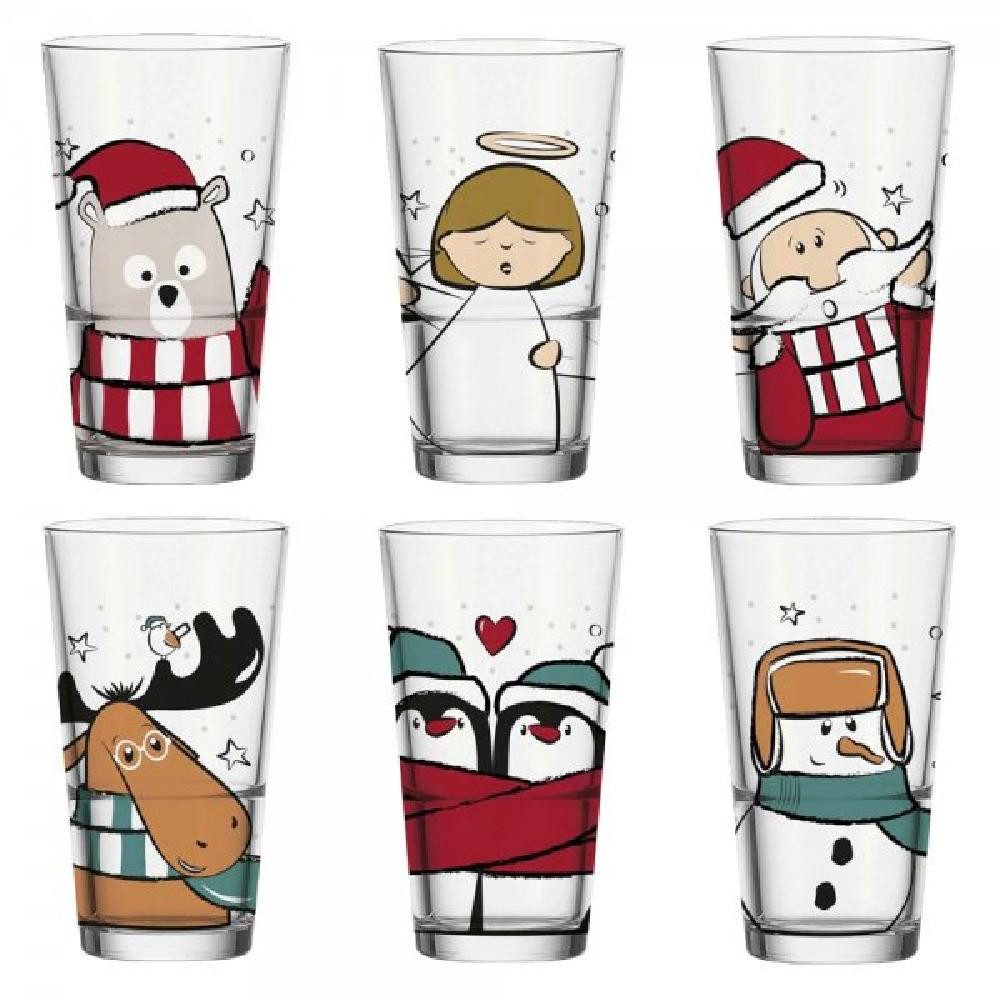 LEONARDO Geschirr Leonardo Trinkglas Becher mit Weihnachtsmotiven sortiert günstig online kaufen