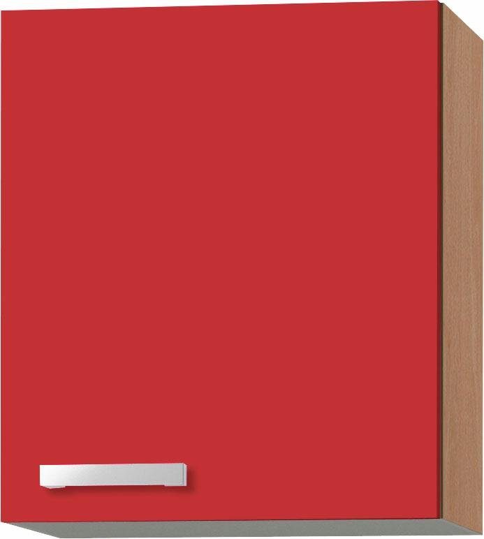 OPTIFIT Hängeschrank Odense 50 cm breit, 57,6 cm hoch, mit 1 Tür rot/buche | buchefarben