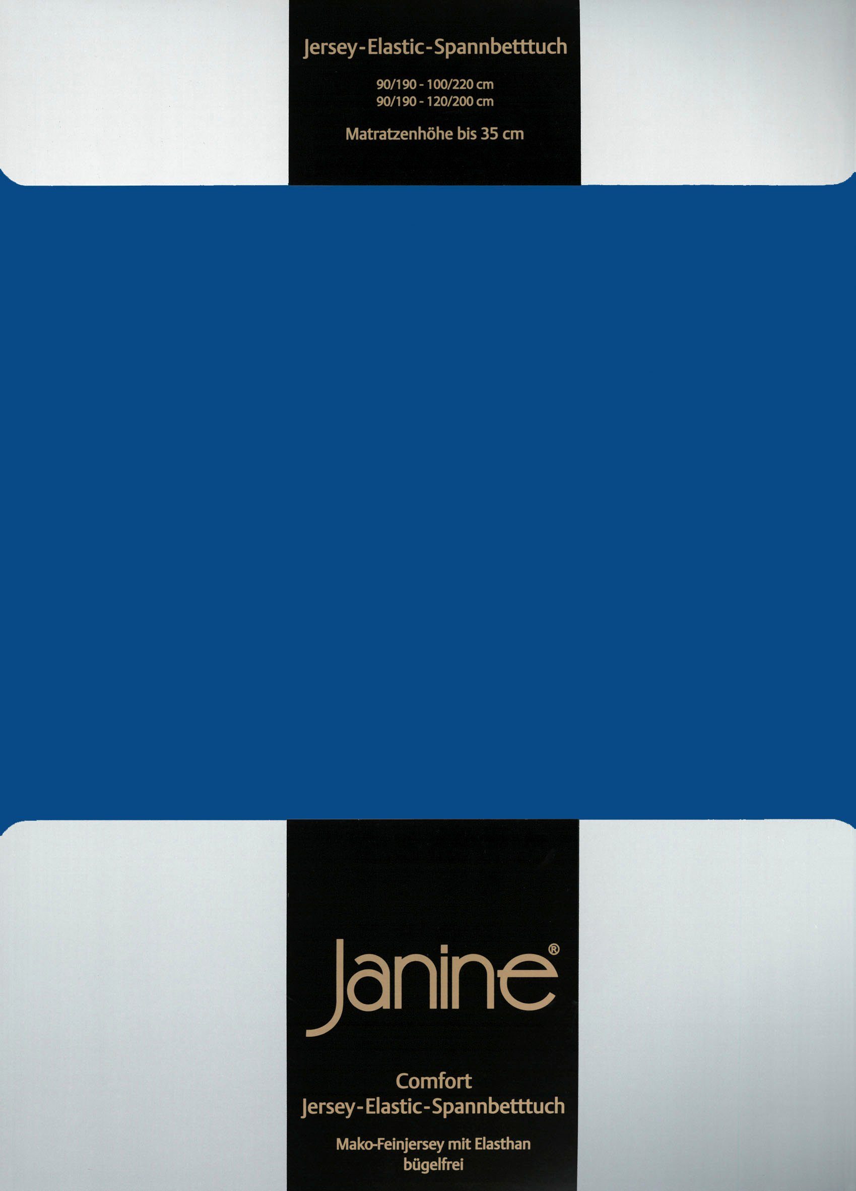 Spannbettlaken ELASTIC 5002, Janine, Jersey-Elasthan, Gummizug: rundum, (1 Stück), für Matratzen bis 35 cm Höhe, 95% Baumwolle, hochwertig, langlebig royalblau