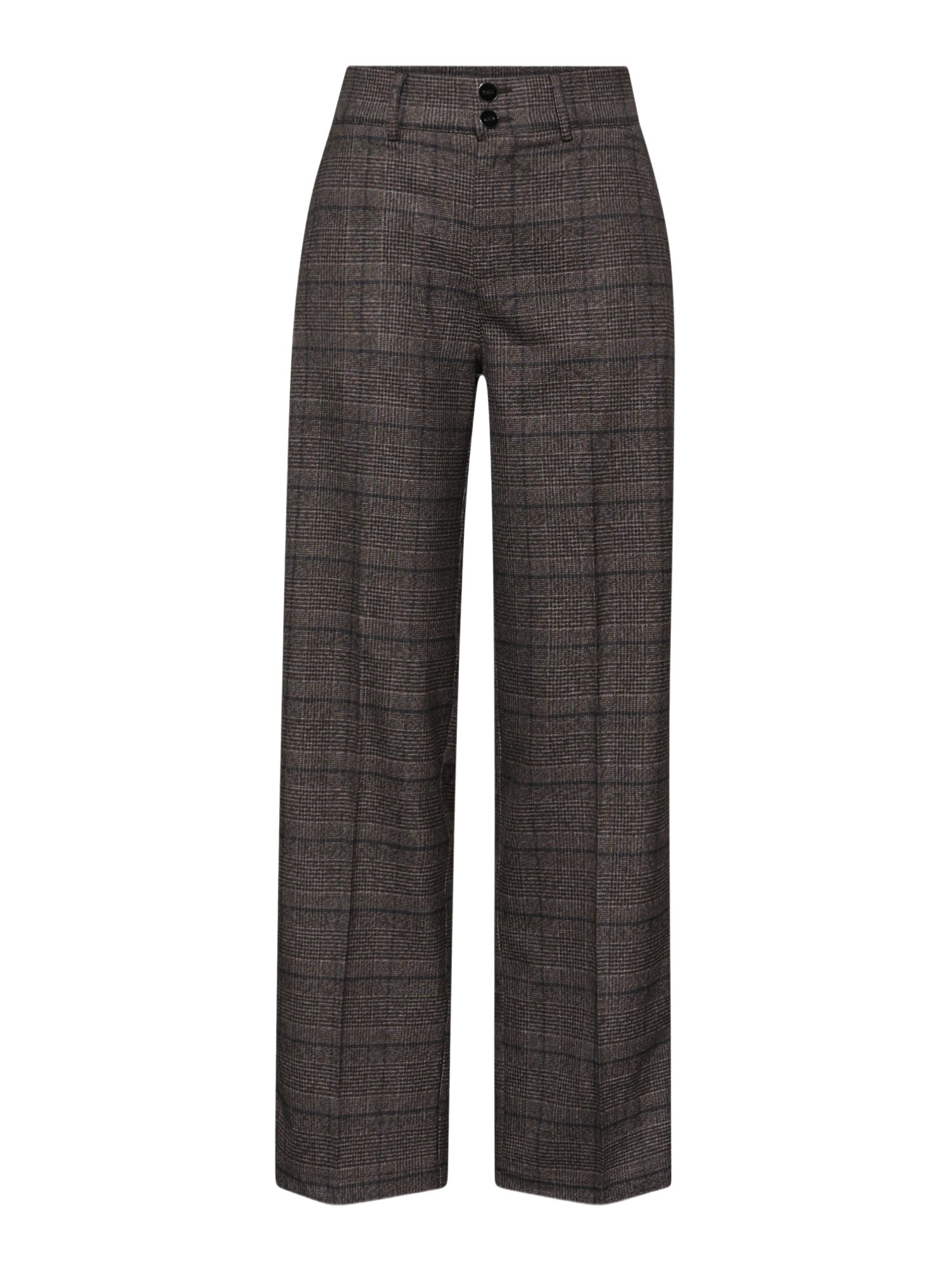STREET ONE Stoffhose braun,Casual,Polyester,Kariert,Straight Leg,Hoch