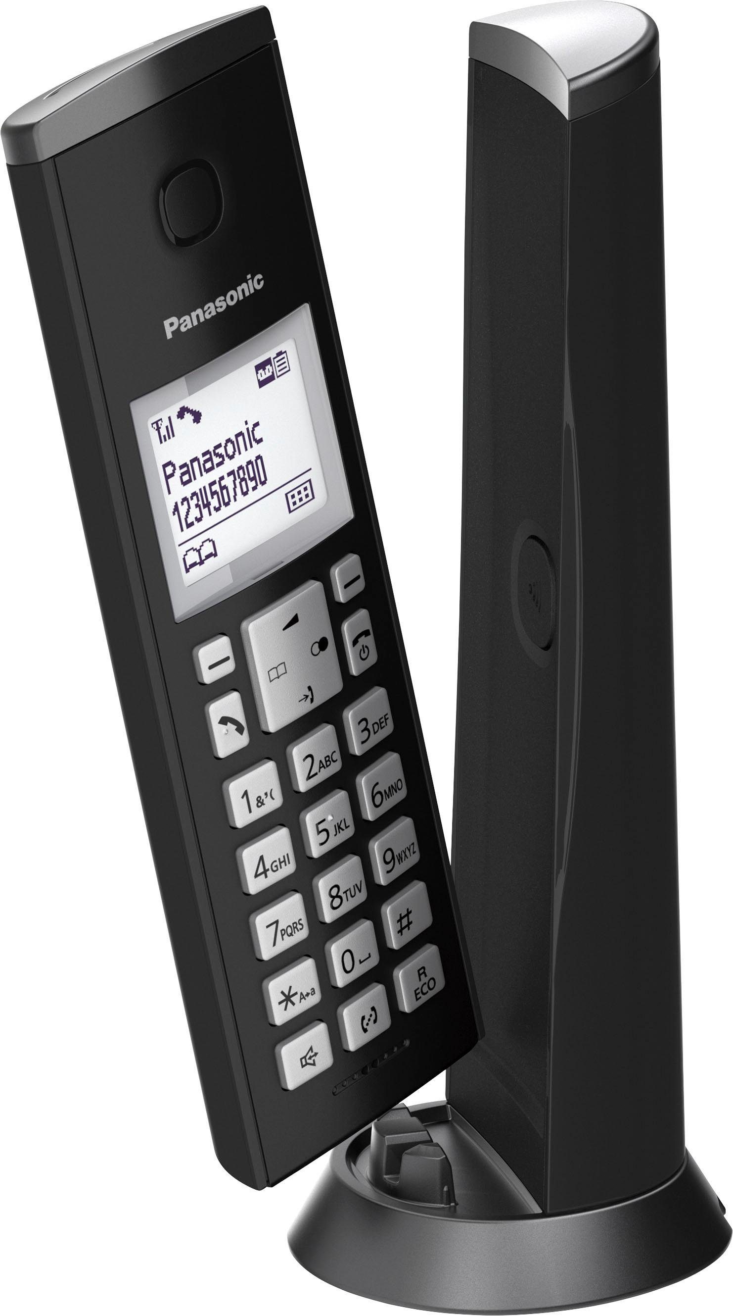 Panasonic KX-TGK220 Schnurloses DECT-Telefon (Mobilteile: 1, 4 Wege Navigationstaste) schwarz