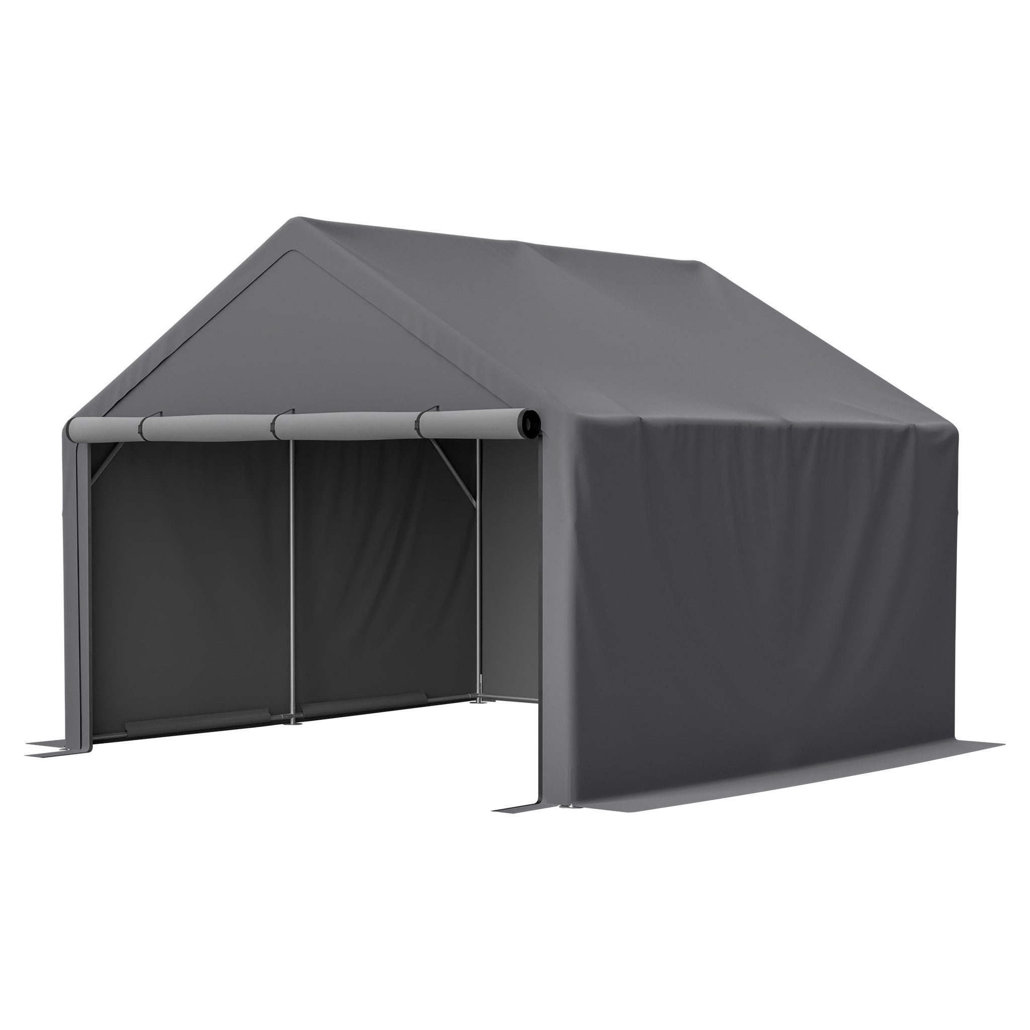 Rolipo Gerätehaus Fahrradgarage&Geräteschuppen, Reißverschlusstür, robustes Garagenzelt, BxT: 305x296 cm, 160x220x165cm mit verzinktem Stahlrohr, Lagerzelt für Garten&Werkzeug