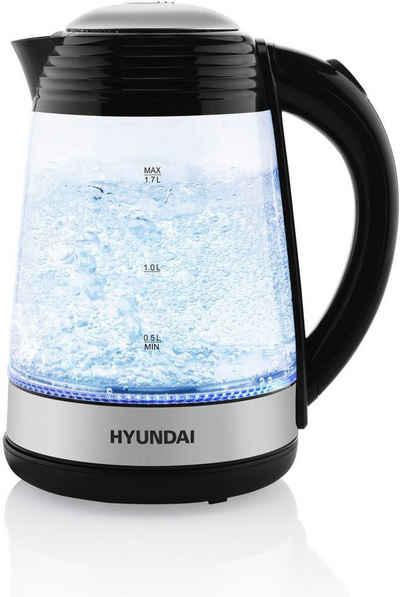 Hyundai Wasserkocher VK180, 1,7 l, 2200 W, Licht- und Tonalarme, LED, automatische Abschaltung,Wasserstandanzeige