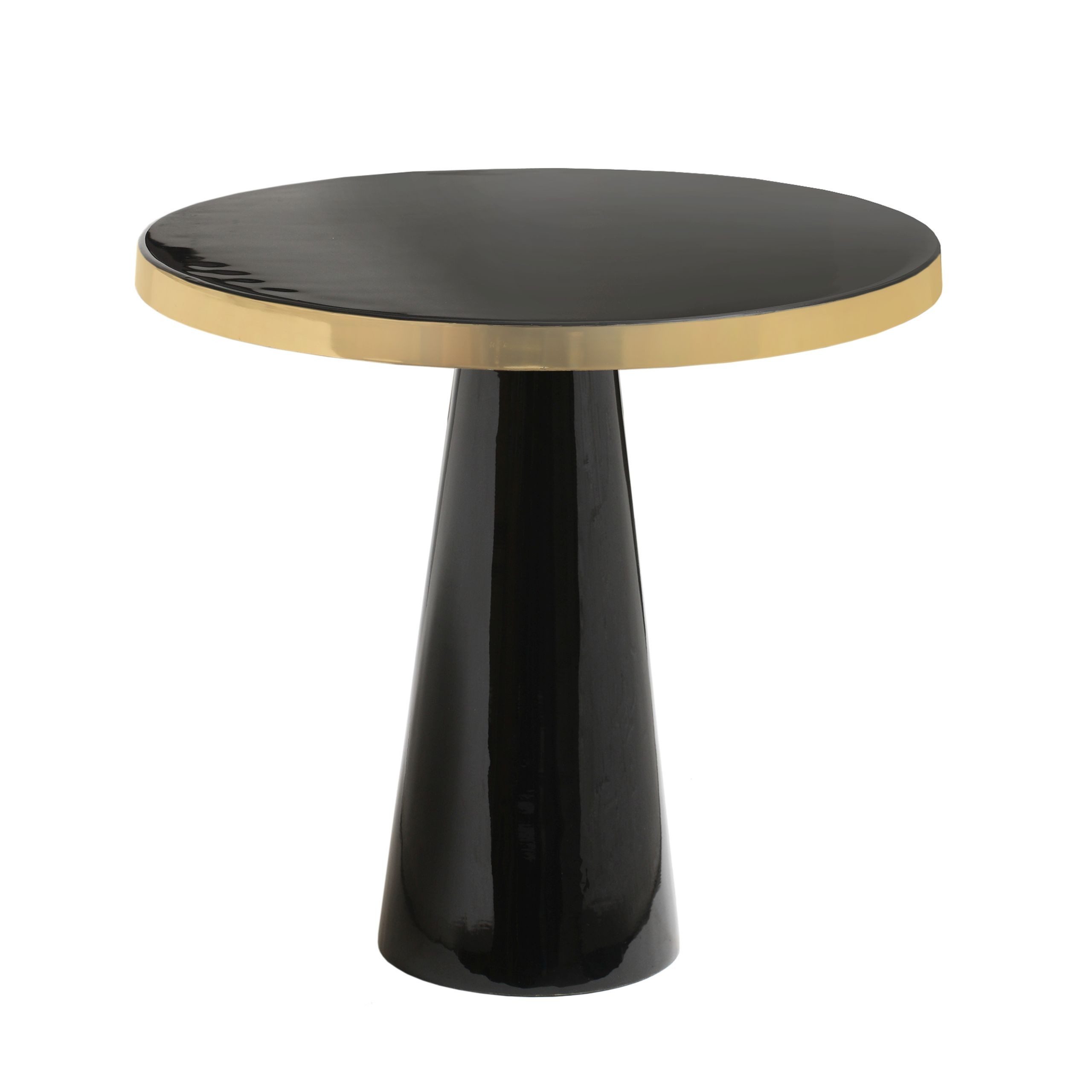 PTMD Couchtisch Vintage Couchtisch Beistelltisch Metall Schwarz/Gold Emailliert