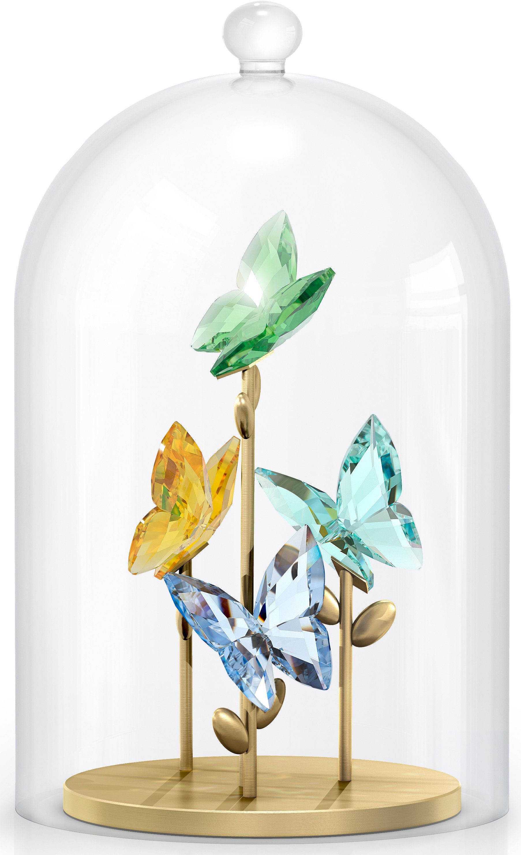 Swarovski Dekoobjekt Kristallfigur Blume Jungle Beats Schmetterling  Glasglocke, 5619219 (Set, 2 St), Swarovski® Kristall