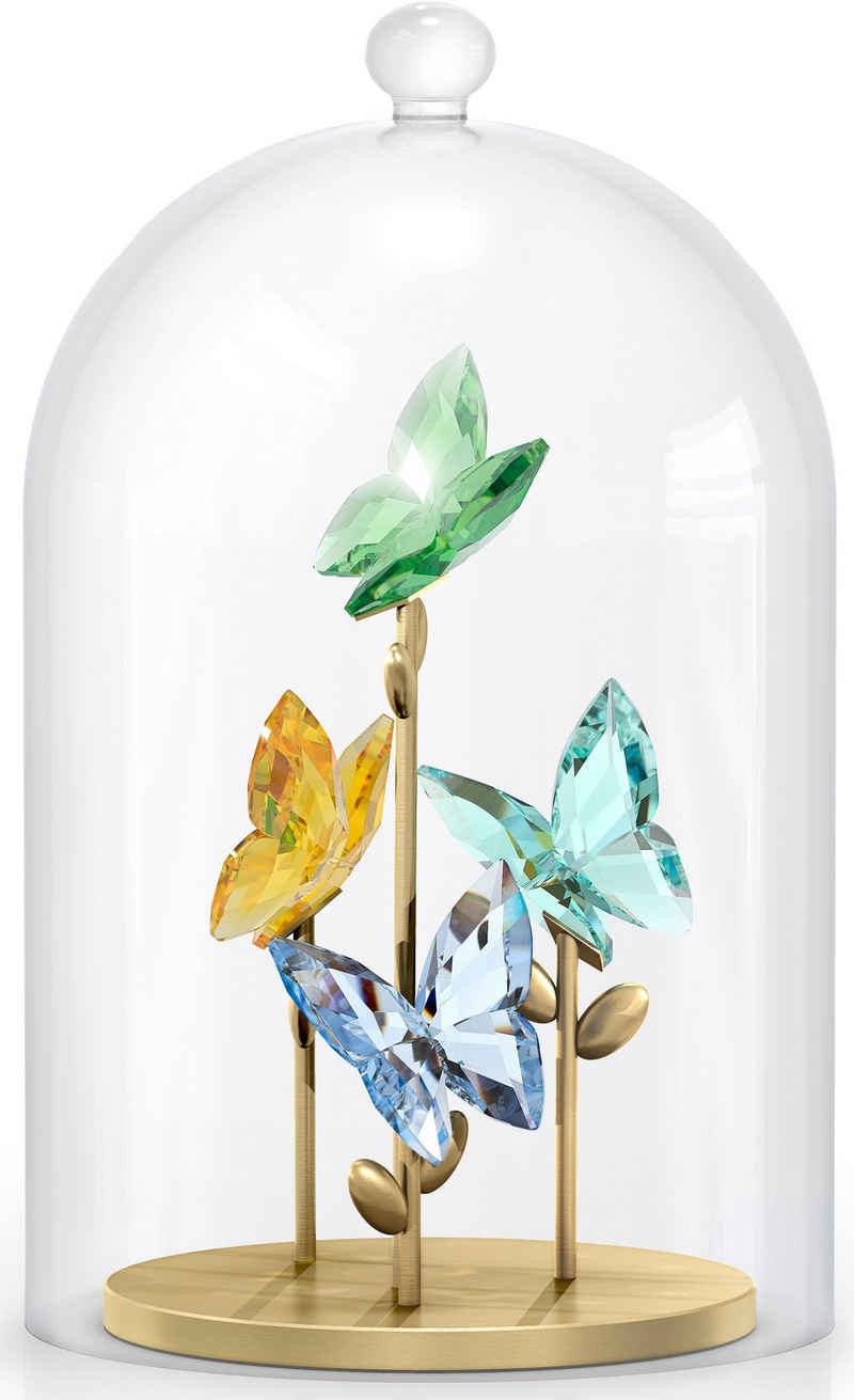 Swarovski Dekoobjekt Kristallfigur Blume Jungle Beats Schmetterling Glasglocke, 5619219 (Set, 2 St), Swarovski® Kristall