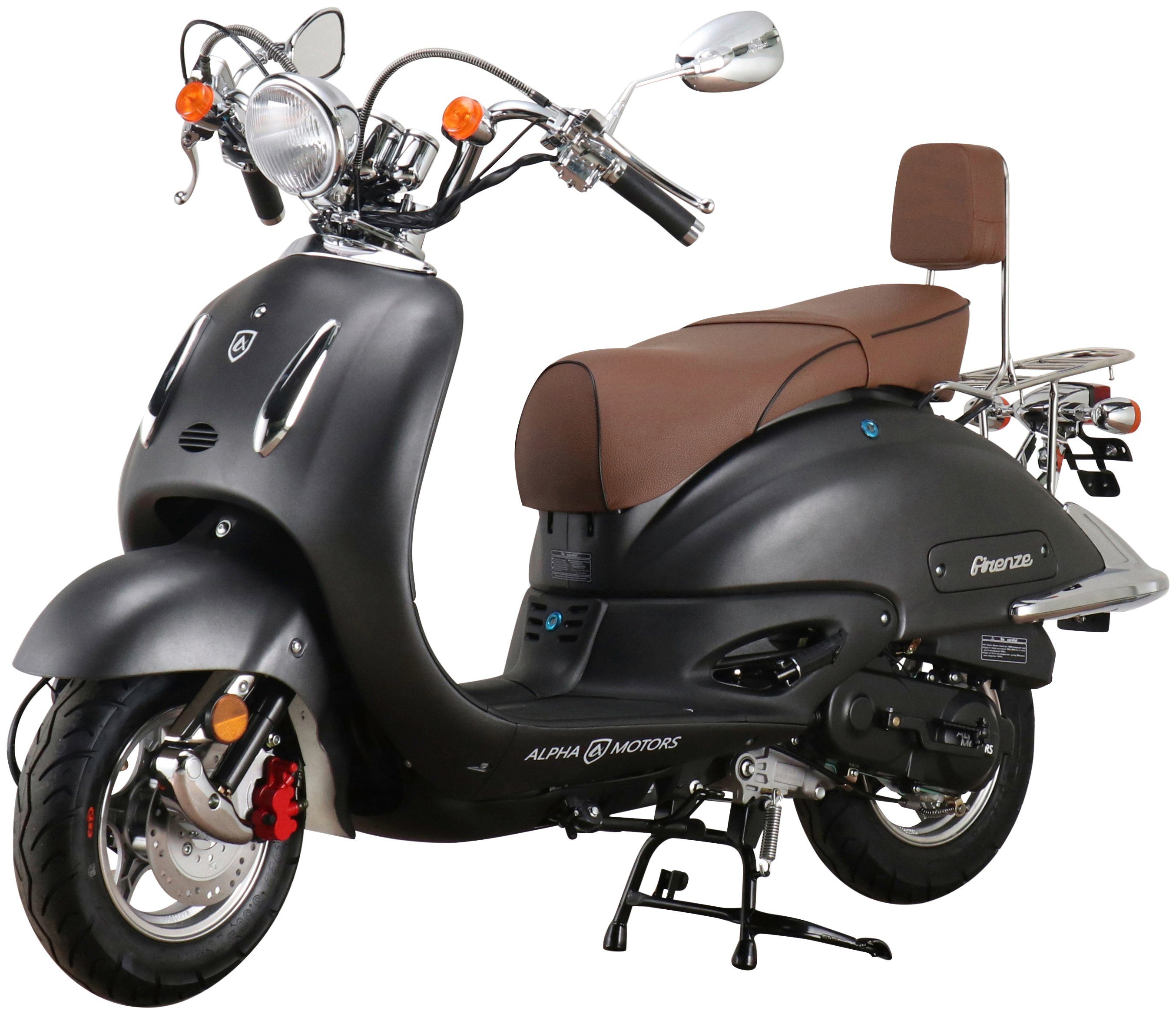 Alpha Motors Mofaroller 25 Firenze, | ccm, 5 braun km/h, Euro schwarz Retro 50