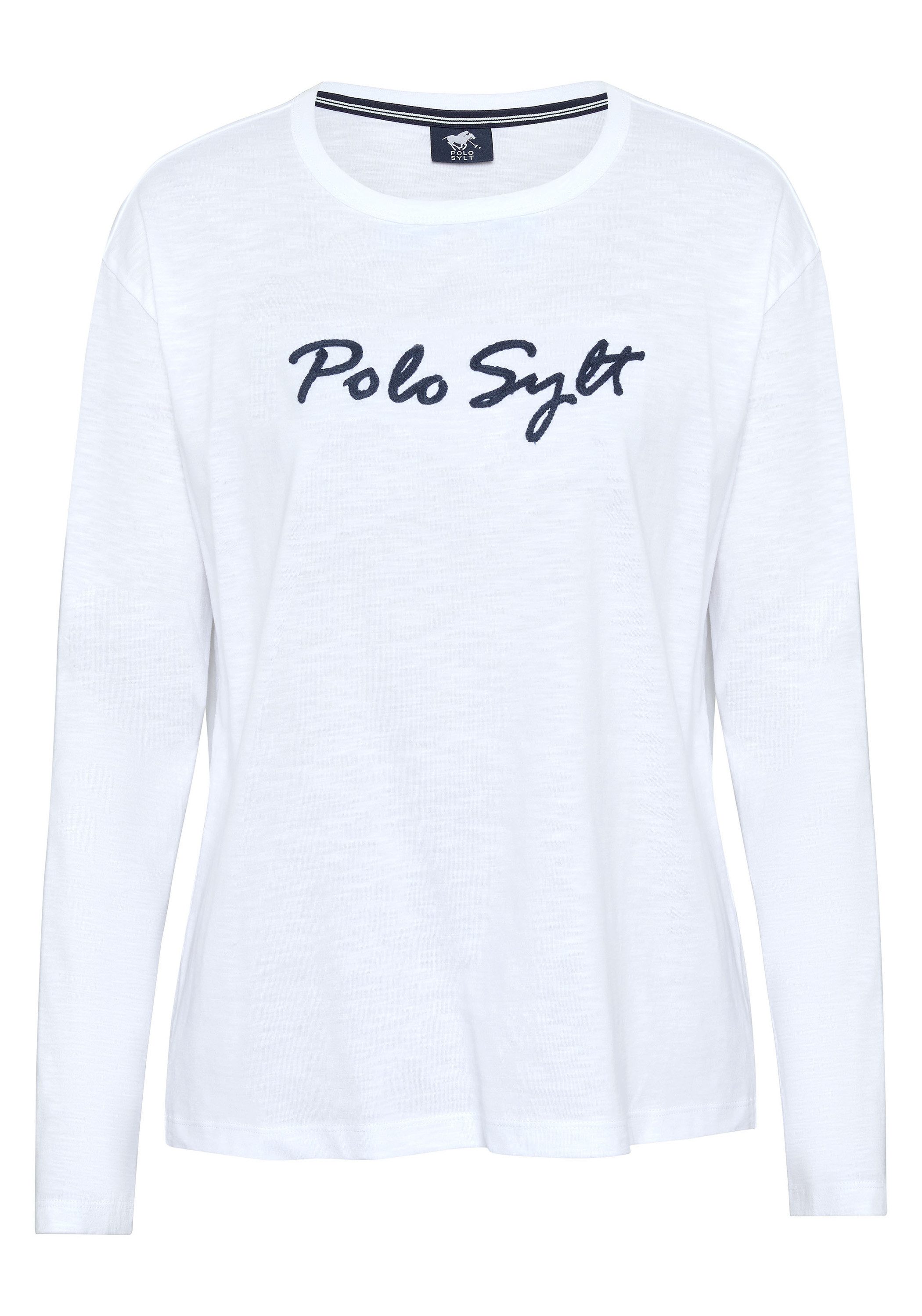 Polo Sylt Langarmshirt mit gesticktem Logo-Schriftzug günstig online kaufen