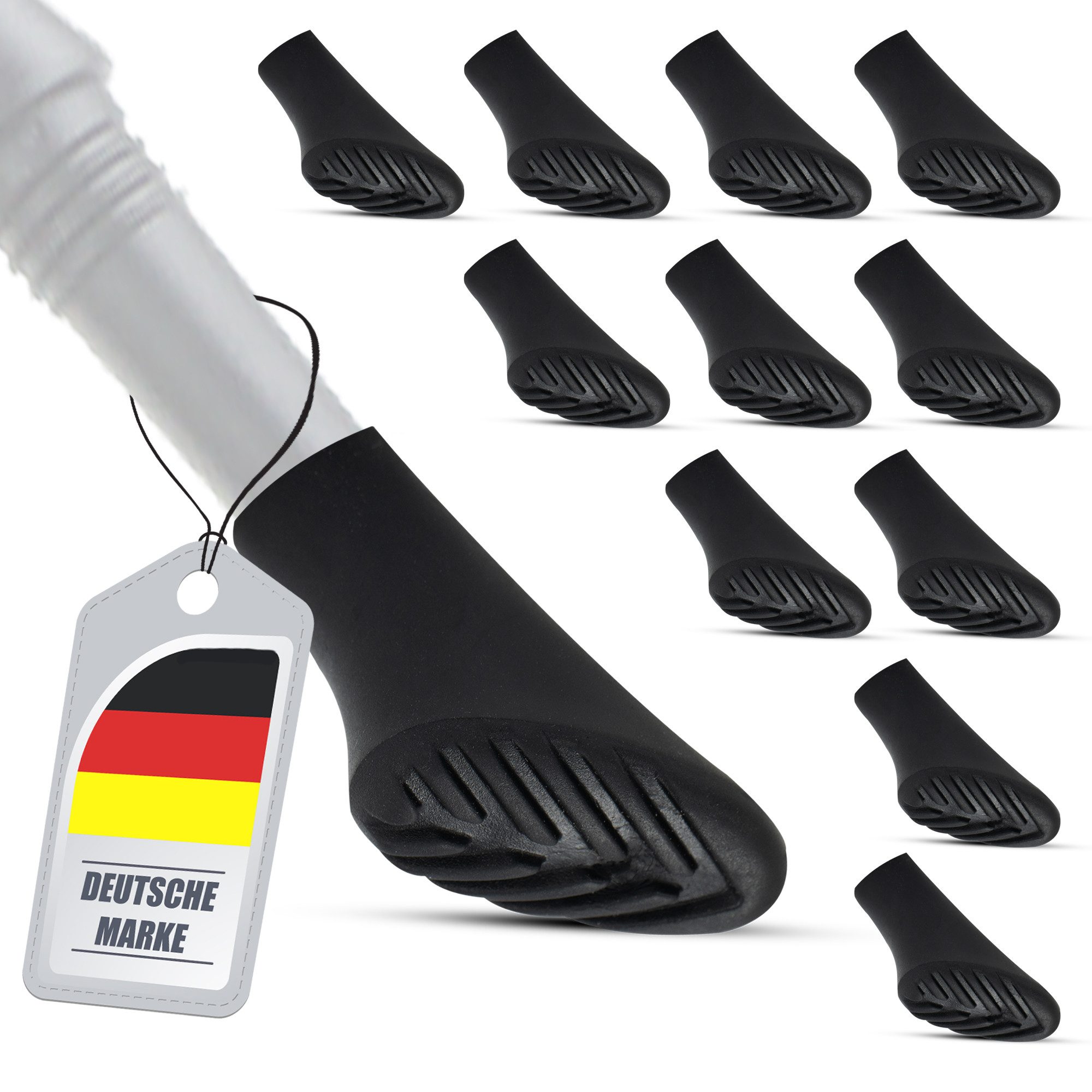 ECENCE Nordic-Walking-Stöcke 12x Gummipuffer für Nordic Walking Stöcke Pads &